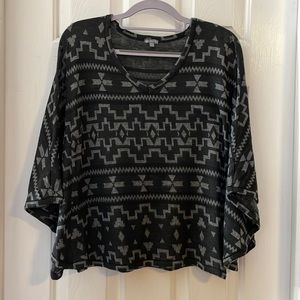Charlotte Russe Poncho style light weight sweater. Black and Grey size XS